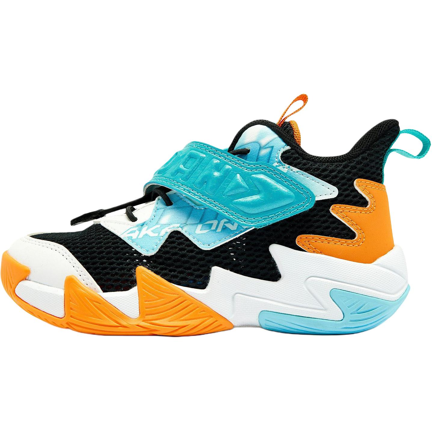 

Детские баскетбольные кроссовки с противоскользящей подошвой и износостойким верхом для детей от 3 до 7 лет QIAODAN, черный/синий