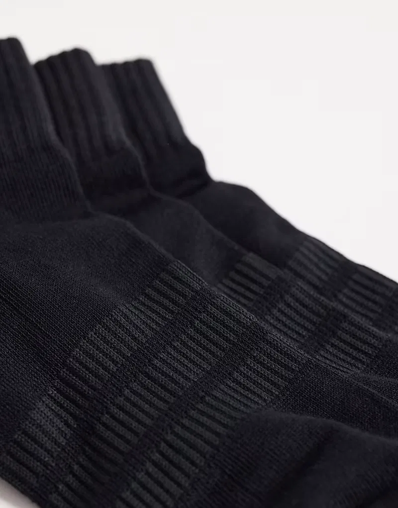 Комплект из 3 пар беговых носков Adidas Performance Running Essentials, черный — фото 2