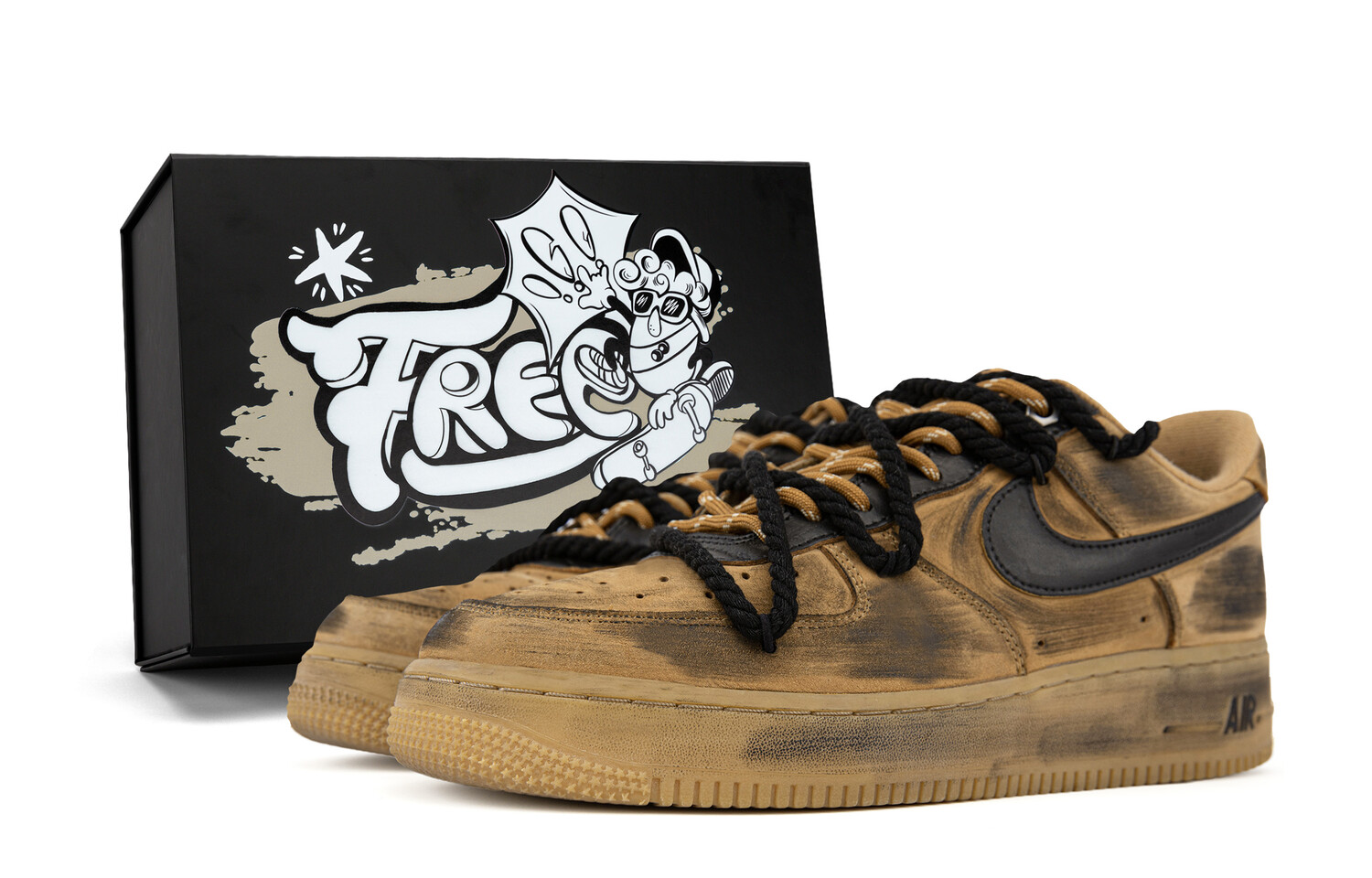 

Кроссовки Nike Air Force 1 Skateboarding Shoes Unisex Low-top, цвет Wheat