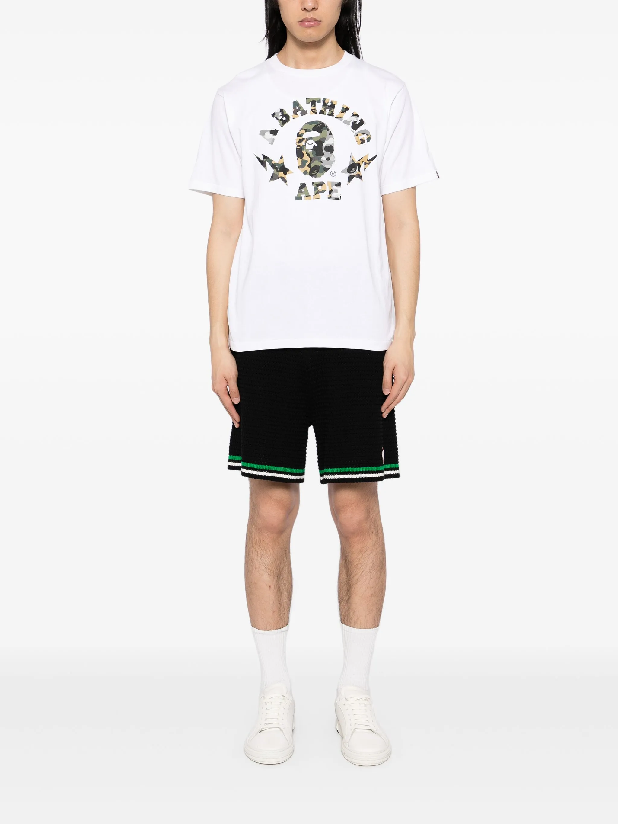 Футболка 1st camo crazy STA college A Bathing Ape, белый — фото 2