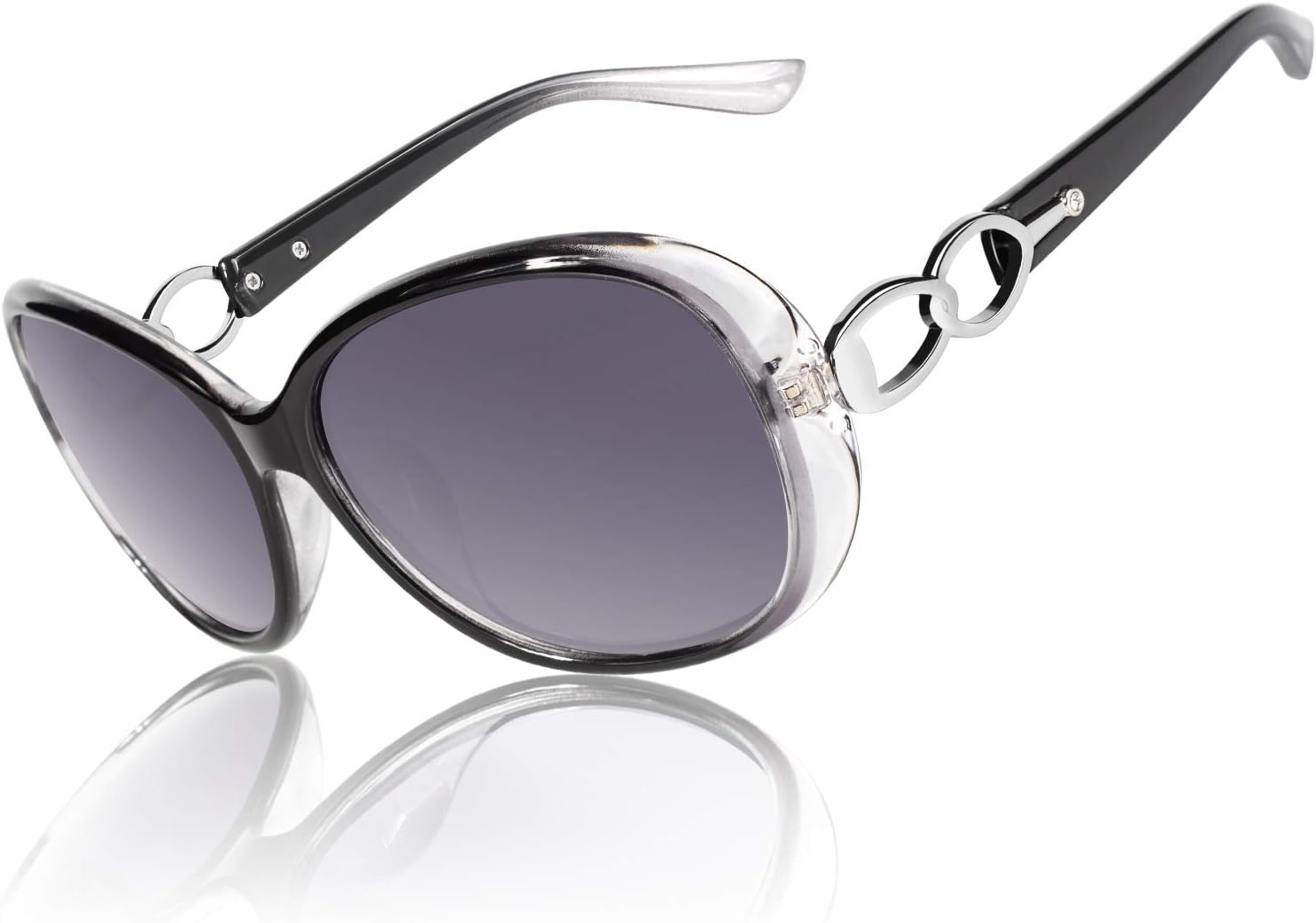 

CGID Модные солнцезащитные очки большого размера для женщин, поляризованные, в ретро-оправе, с защитой от УФ-излучения UV400, градиентные, черные, Trendy Black Frame/Gradient Black Lens