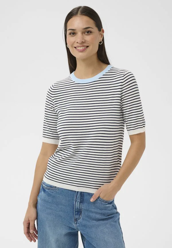 

Футболка kalizza в узкую полоску без принта Kaffe, Chalk Midnight Fine Stripe, Синий, Футболка kalizza в узкую полоску без принта Kaffe, Chalk Midnight Fine Stripe