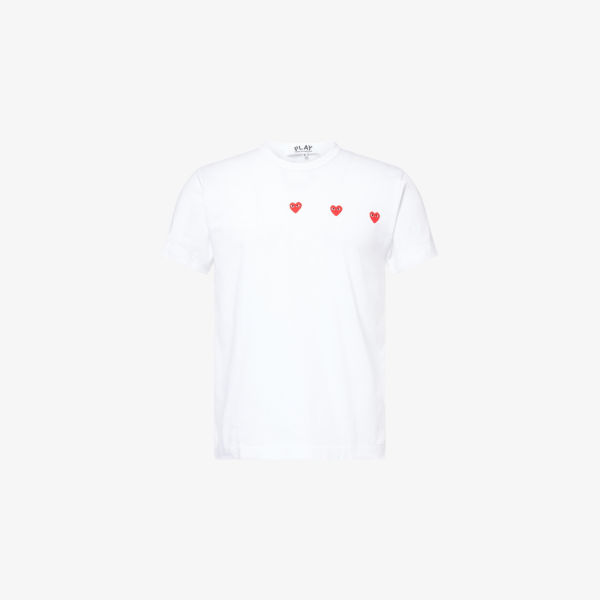 

Футболка Comme Des Garcons Play с принтом в виде тройного сердца, белый