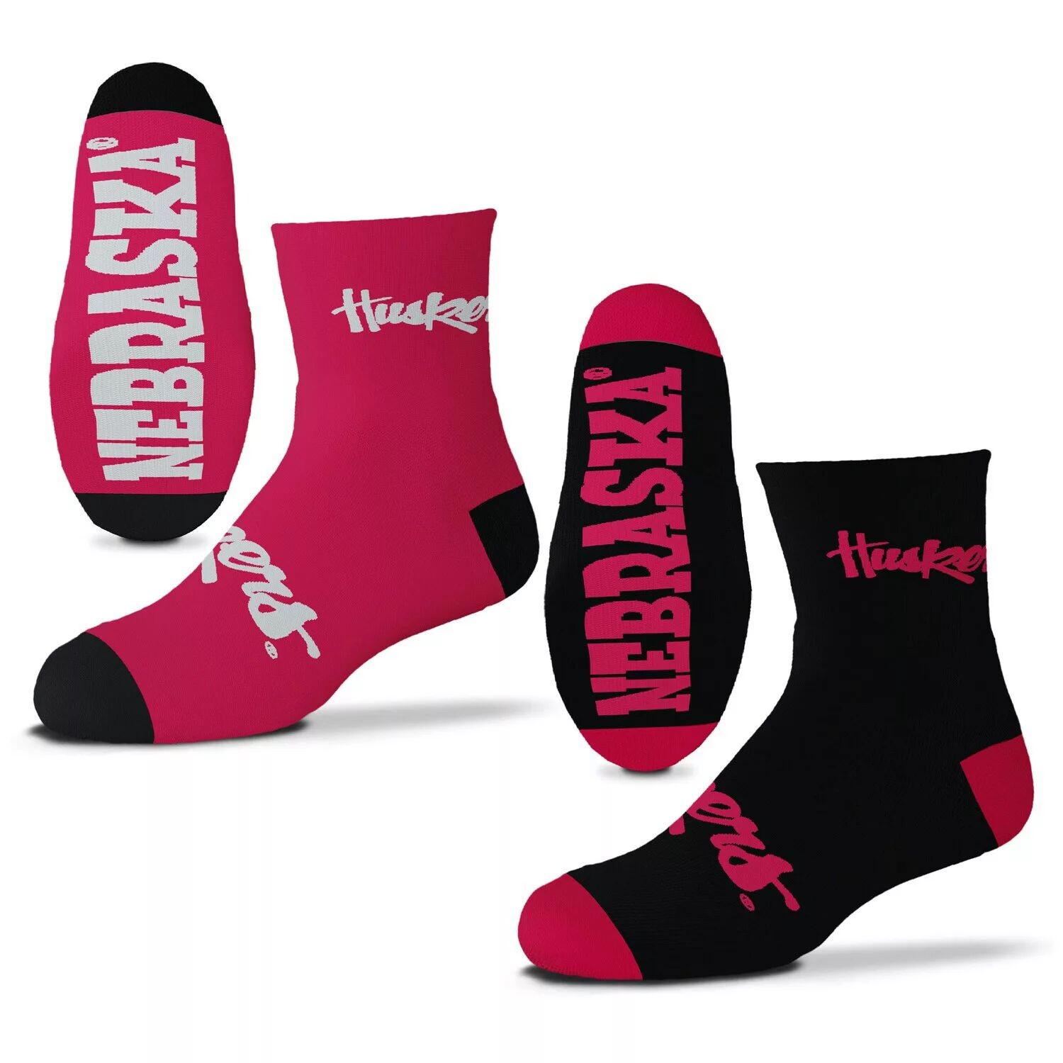 

Комплект из двух командных носков длиной в четверть от Youth For Bare Fetne Nebraska Huskers Unbranded