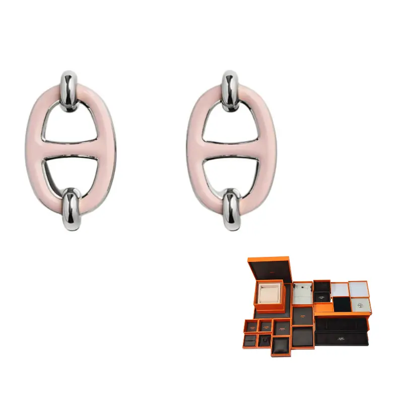 

HERMES Позолоченные серьги Palladium для женщин светло-розовые