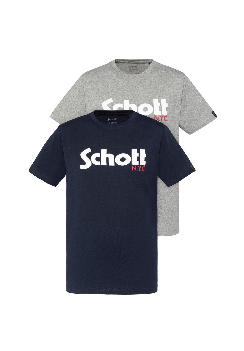 

Футболка с принтом PACK OF 2 LOGO Schott, темно-синий