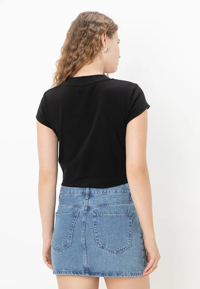 Футболка, с монограммой, Calvin Klein Jeans, черный — фото 2