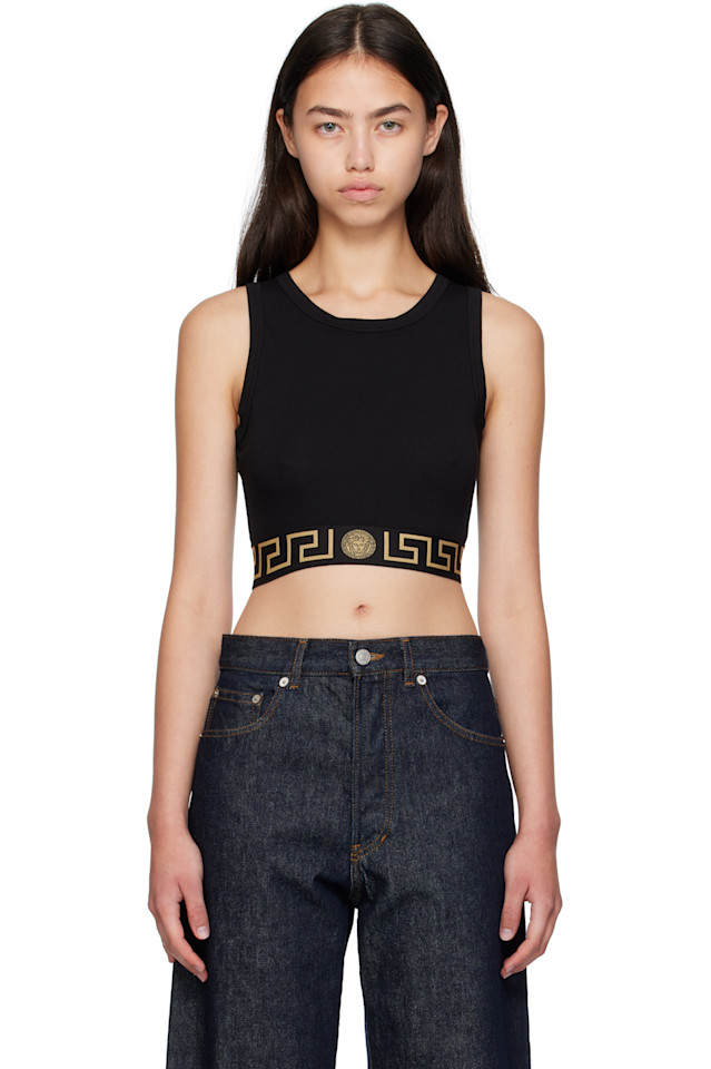 

Греческий бордюрный топ Versace Underwear, черный