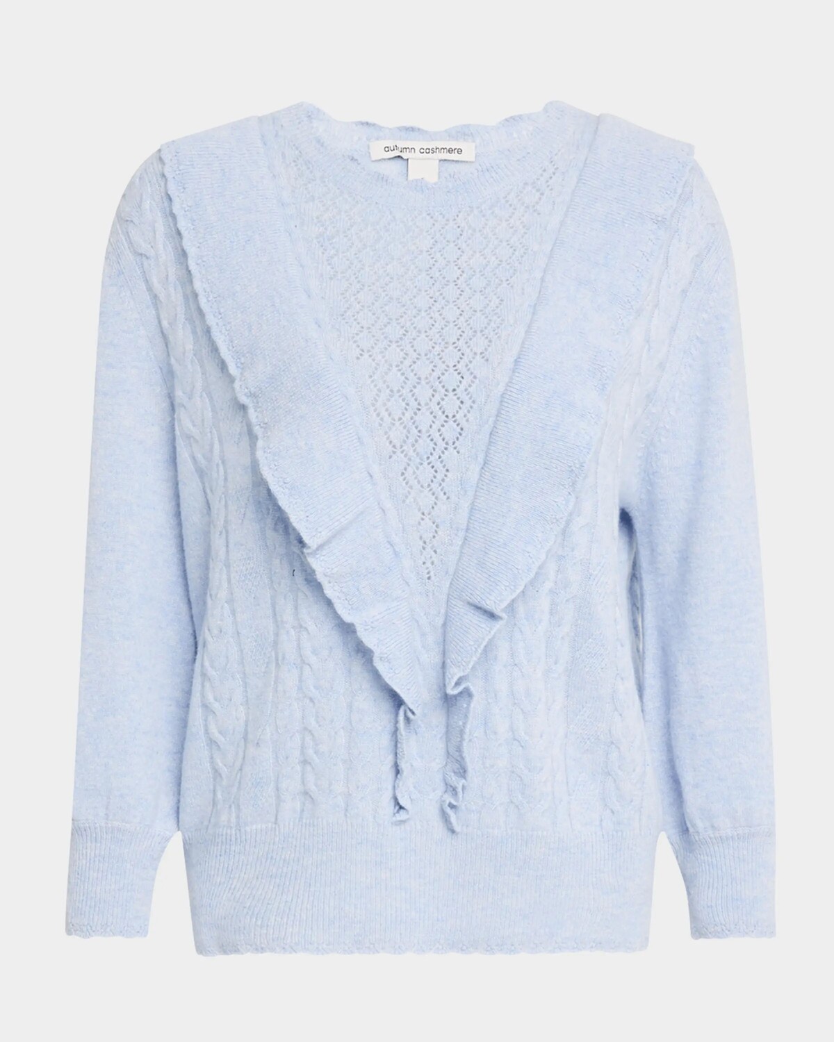 

Кашемировый свитер с оборками и отделкой косами Autumn Cashmere, цвет Meadow