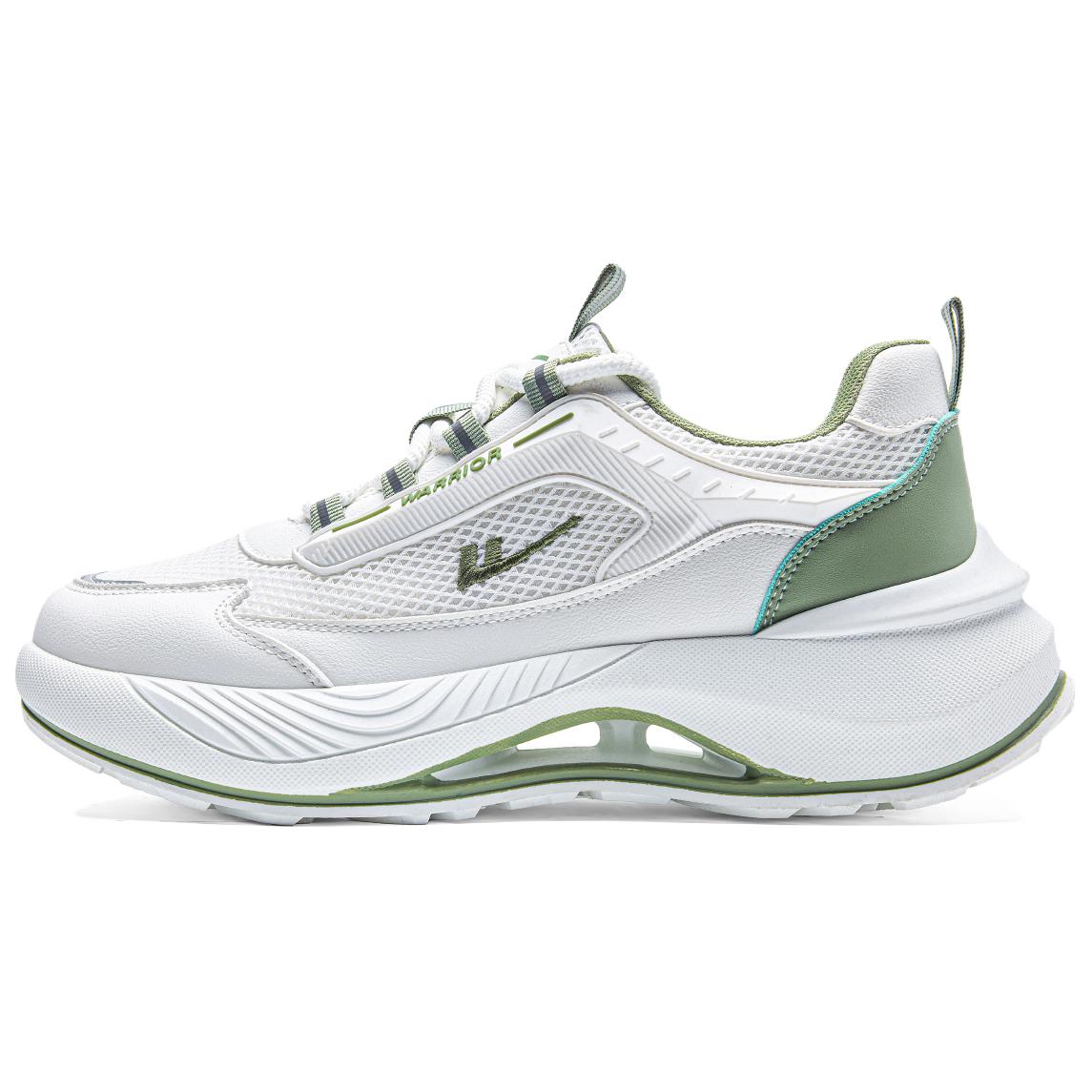 

WARRIOR Серия "Покоряя ветер и волны" мужские противоскользящие износостойкие легкие низкие повседневные беговые кроссовки бежево-зеленые, цвет Beige Green