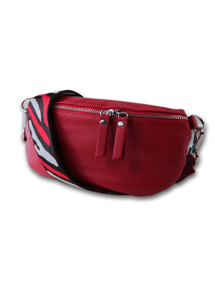 

Кожаная поясная сумка Toscanto, красная, разноцветная, примерно 25 см Toscanto