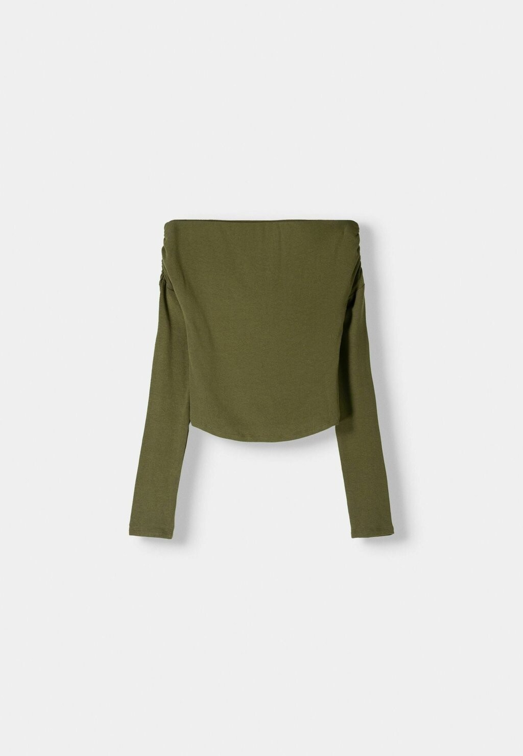 

Топ с длинными рукавами GATHERED BARDOT Bershka, хаки