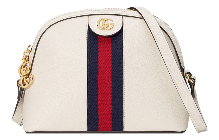 

GUCCI Сумка Ophidia кожаная круглая через плечо женская белая