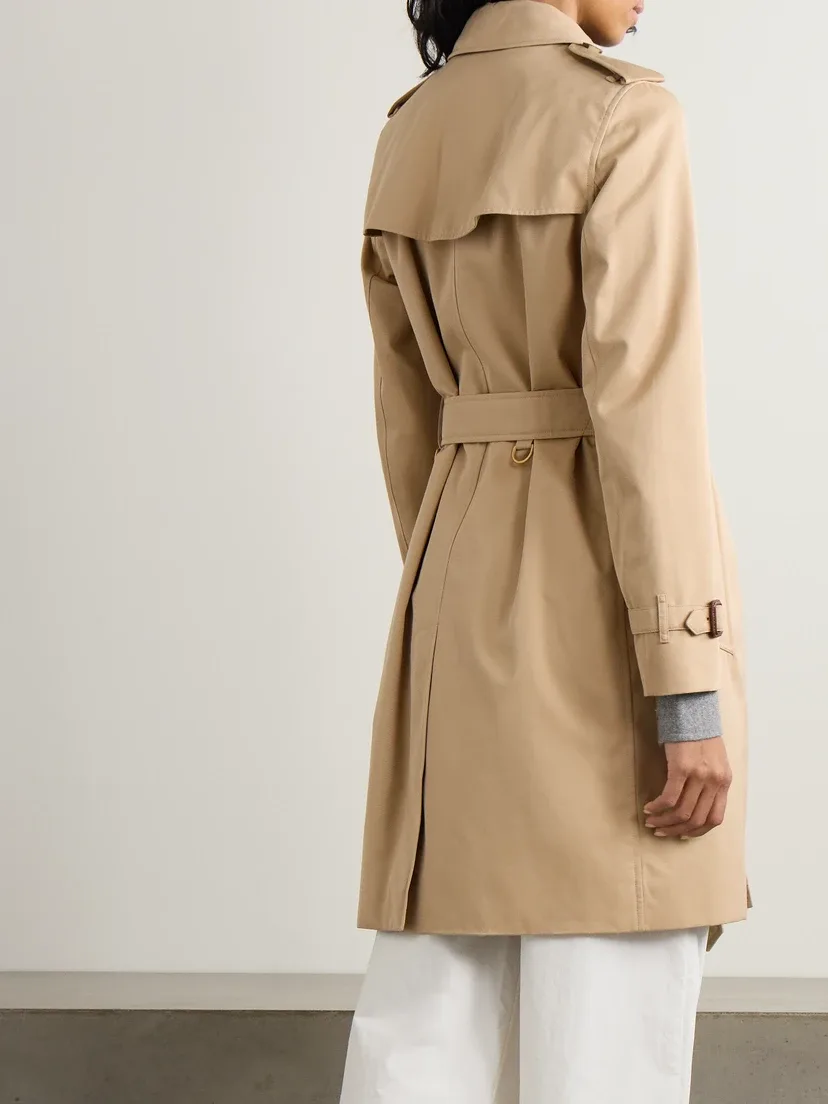 Тренч Kensington BURBERRY, тренч, свободный крой, бежевый — фото 4