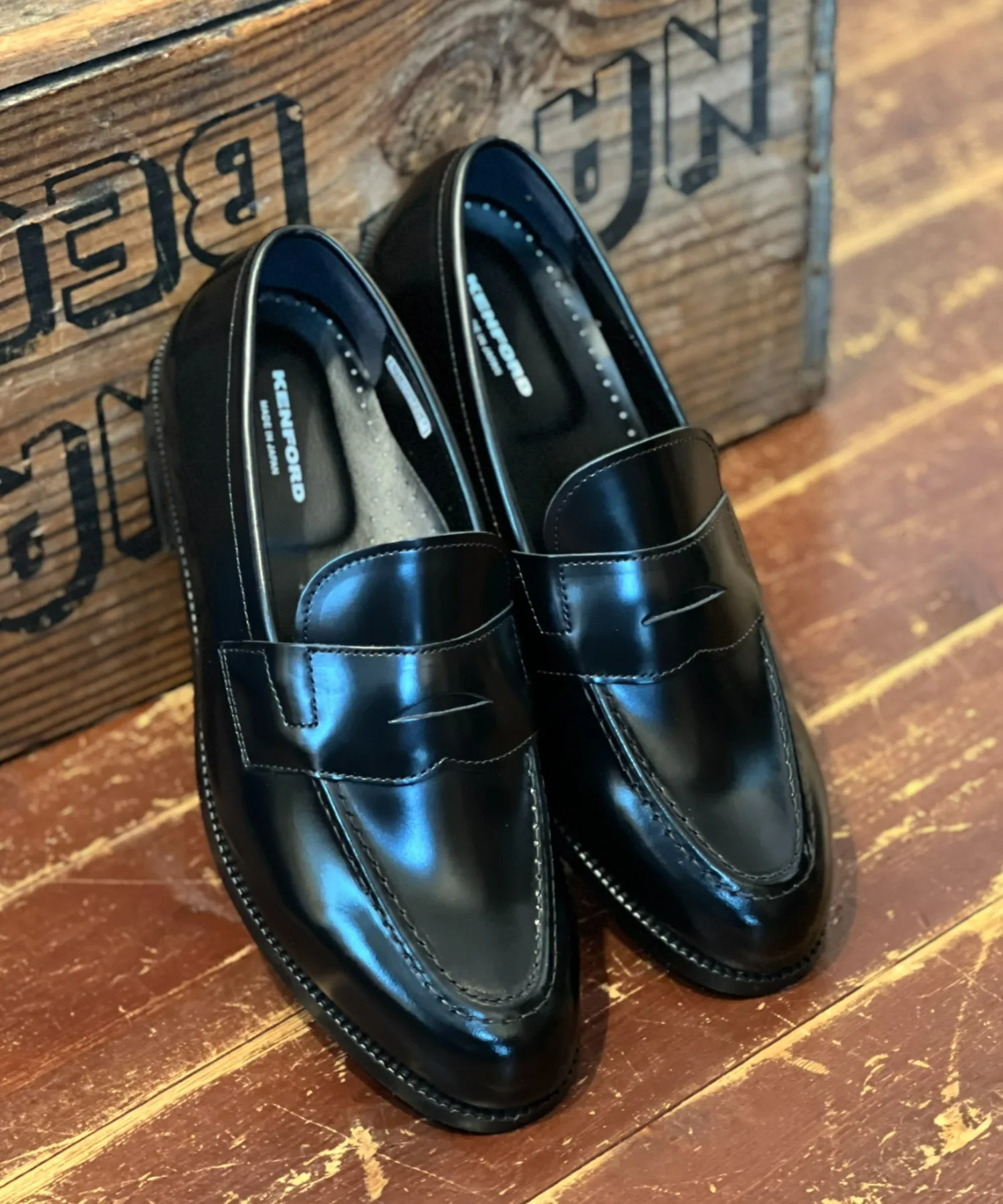 Мужские кожаные лоферы KENFORD COIN LOAFERS чёрные