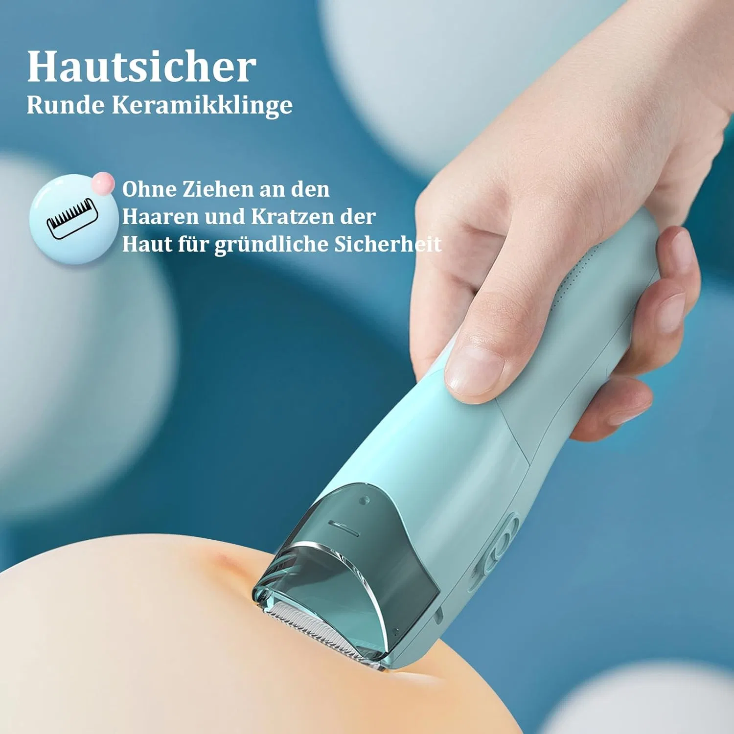 Беспроводной триммер для волос с вакуумным всасыванием Favrison, Blue With Vacuum — фото 4