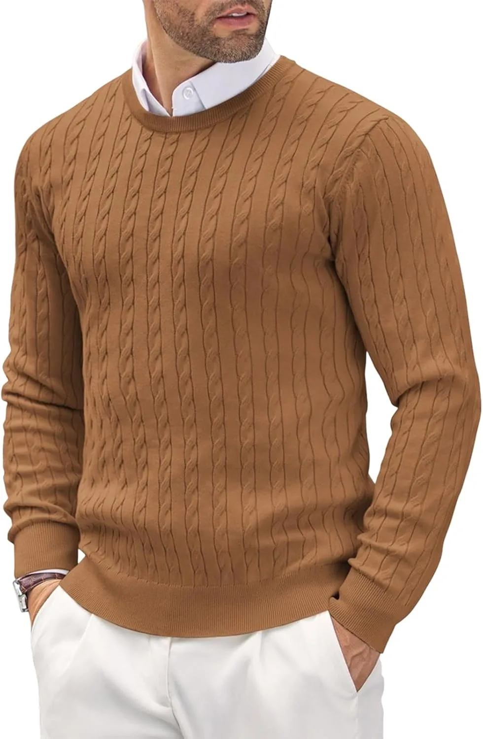 Мужской свитер Slim Fit Crewneck для работы и повседневной носки