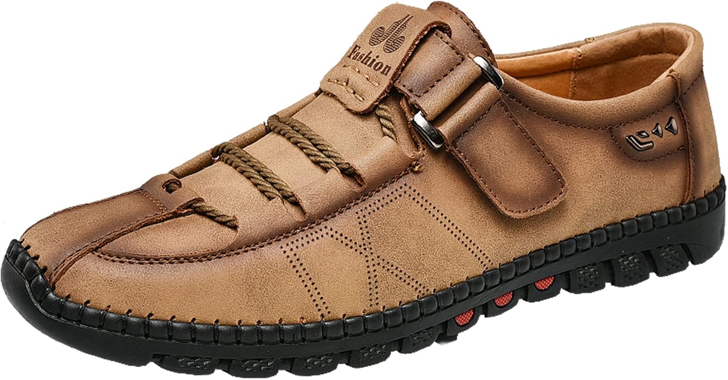 

Мужские повседневные лоферы с вязаной шнуровкой, дышащие, с резиновой подошвой, удобные, деловые, легкие кожаные обувь Asifn, хаки