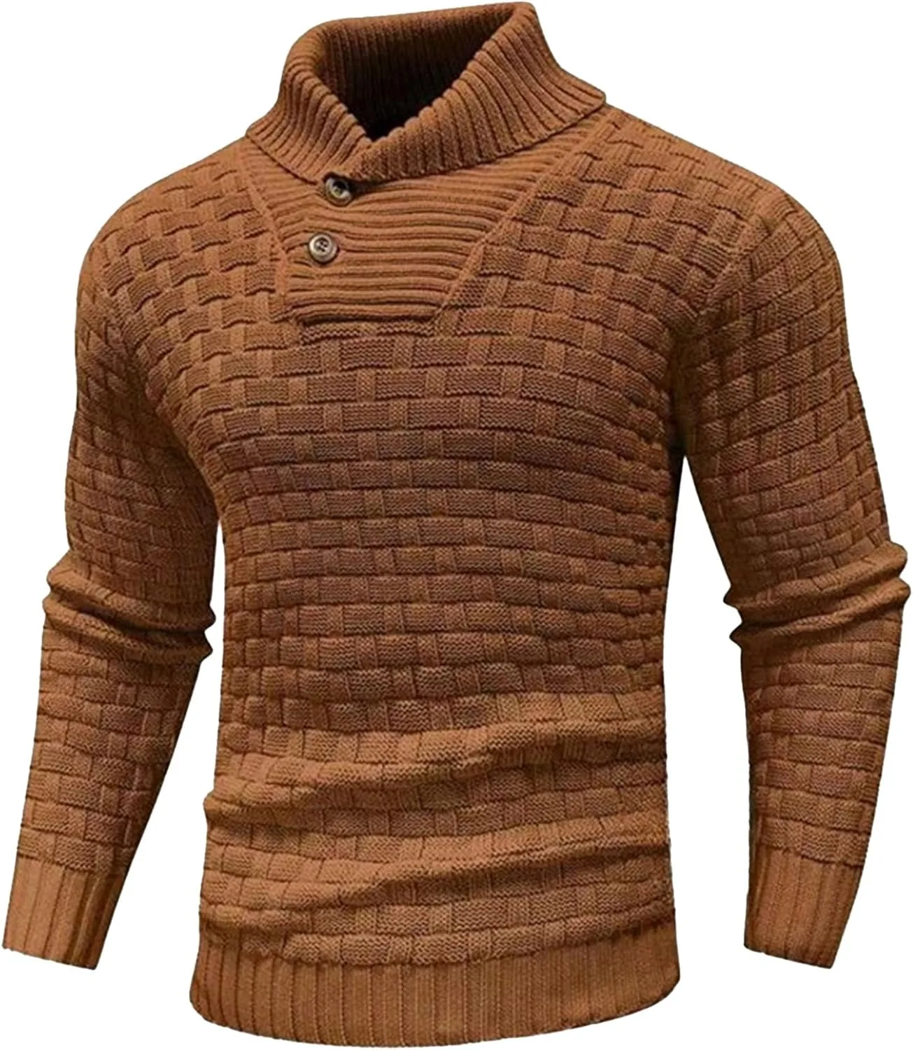 

Мужской осенний свитер с пуговицами Slim Fit