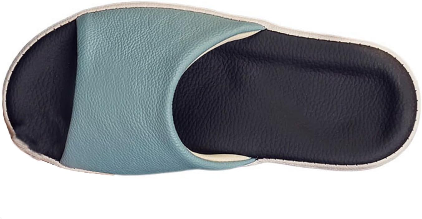 

Кожаные тапочки Azttoztto для мужчин и женщин, с утолщенной подошвой против скольжения, унисекс, удобные летние сандалии для взрослых (в нескольких цветах), светло-голубой