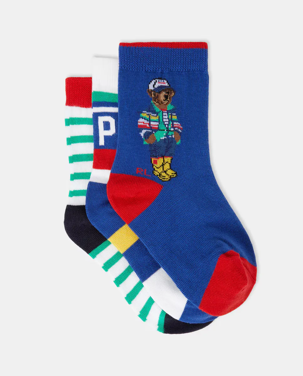 

Упаковка из 3 длинных носков для мальчиков с изображением Polo Bear Polo Ralph Lauren, мультиколор