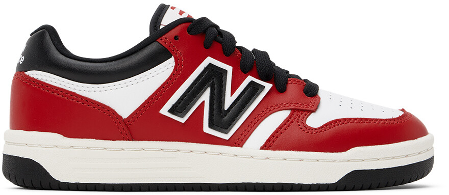 

Большие детские красные и белые кроссовки 480 New Balance