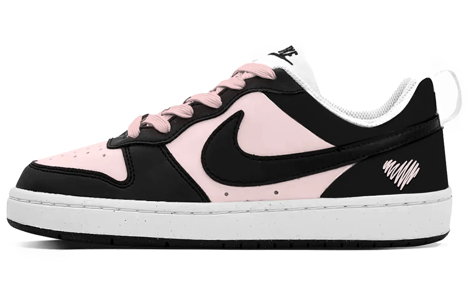 Кроссовки для скейтбординга Court Borough Six Eight Pink Heartbeats Leather Low Top Black Pink Teenagers Nike