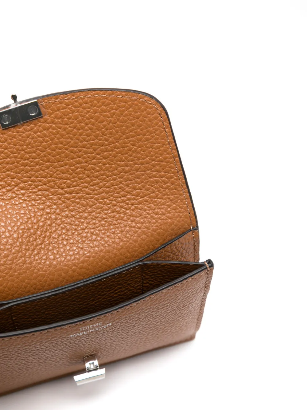 Картхолдер T-lock из зернистой кожи TOTEME, нейтральный — фото 3