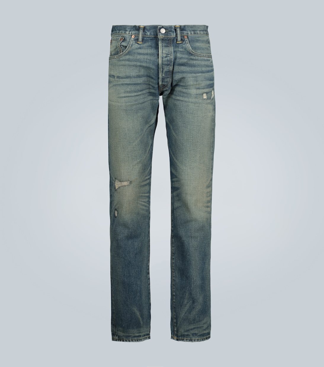 

Джинсы Slim Fit с потертой кромкой RRL, Ridgway Wash