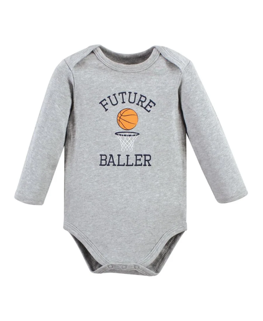 Хлопковые боди с длинными рукавами, комплект из 3 штук Hudson Baby, Basketball — фото 2