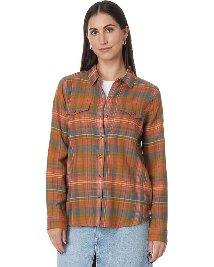 

Рубашка Toad&Co Re-Form Flannel Long Sleeve Shirt, цвет Umber Madras