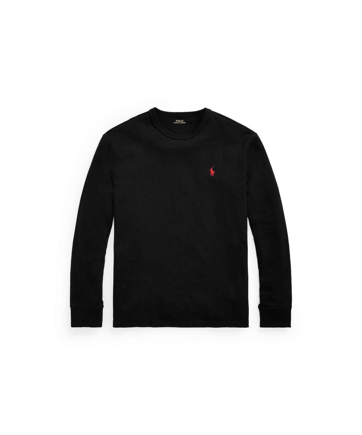Классическая трикотажная футболка с длинными рукавами Polo Ralph Lauren, 001 Black — фото 2