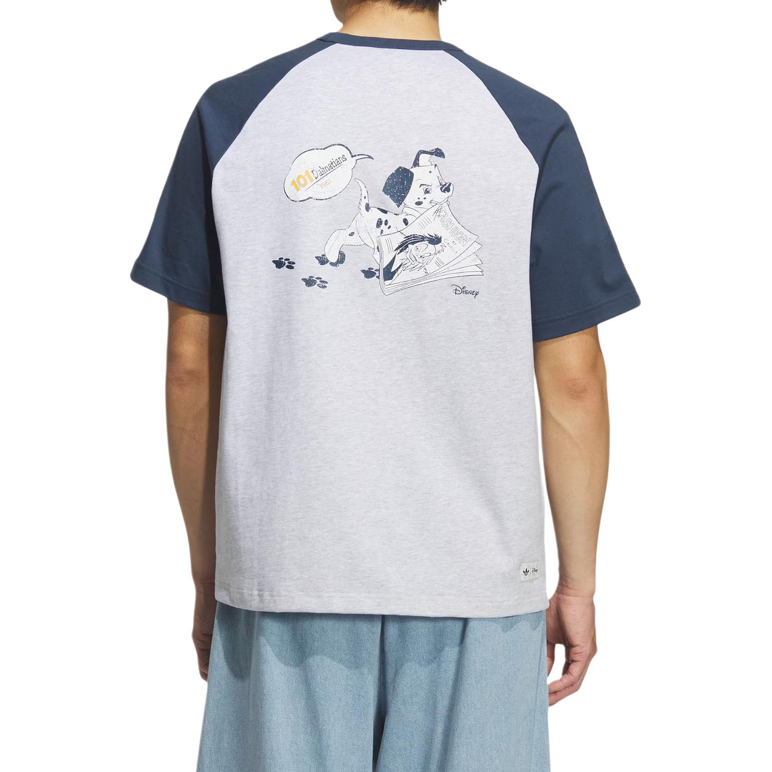 DISHINI,LIANMINGKUAN Dalmatian Raglan футболка Unisex Adidas Originals, серый/синий — фото 3