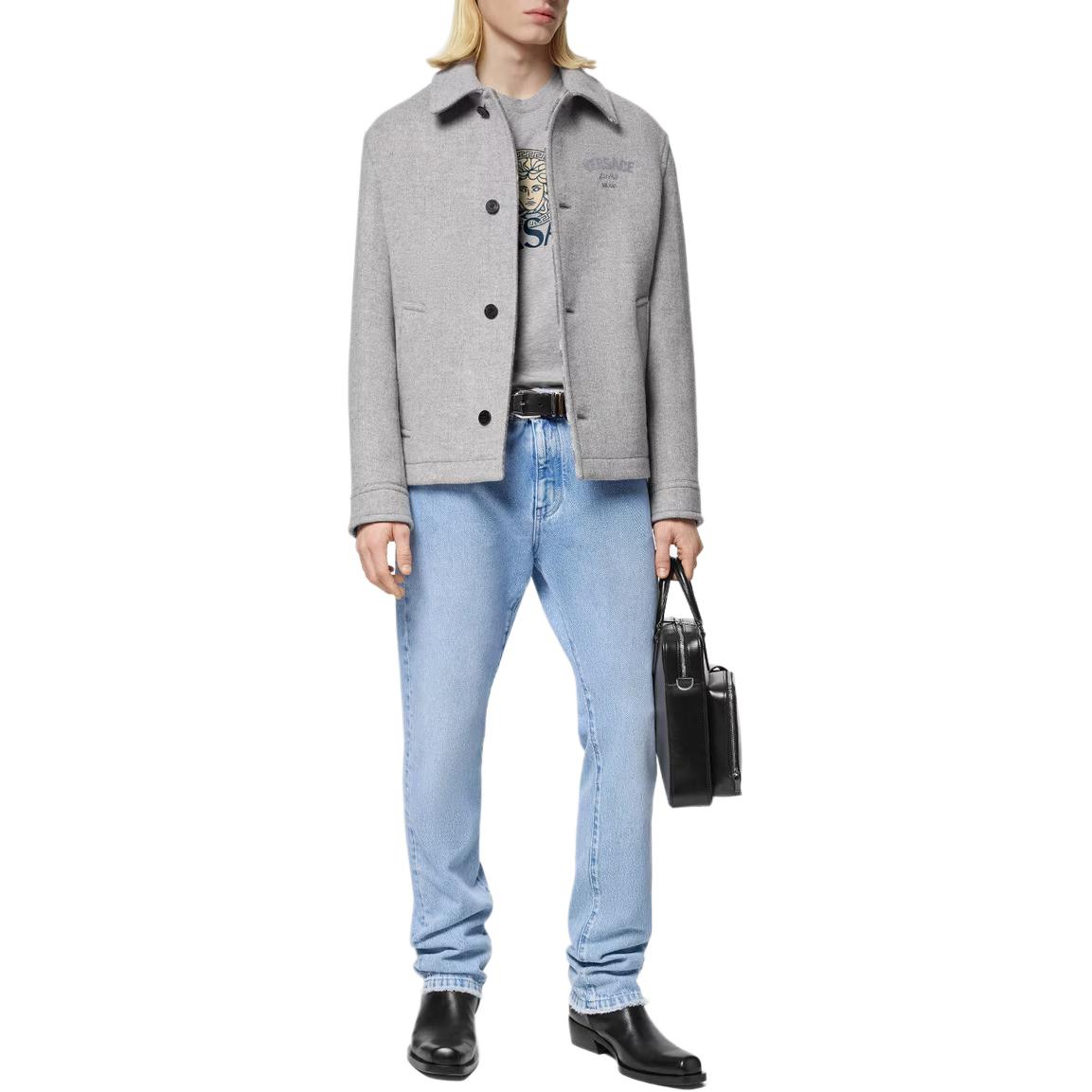 Футболка с принтом "Голова Медузы" VERSACE, серая — фото 3