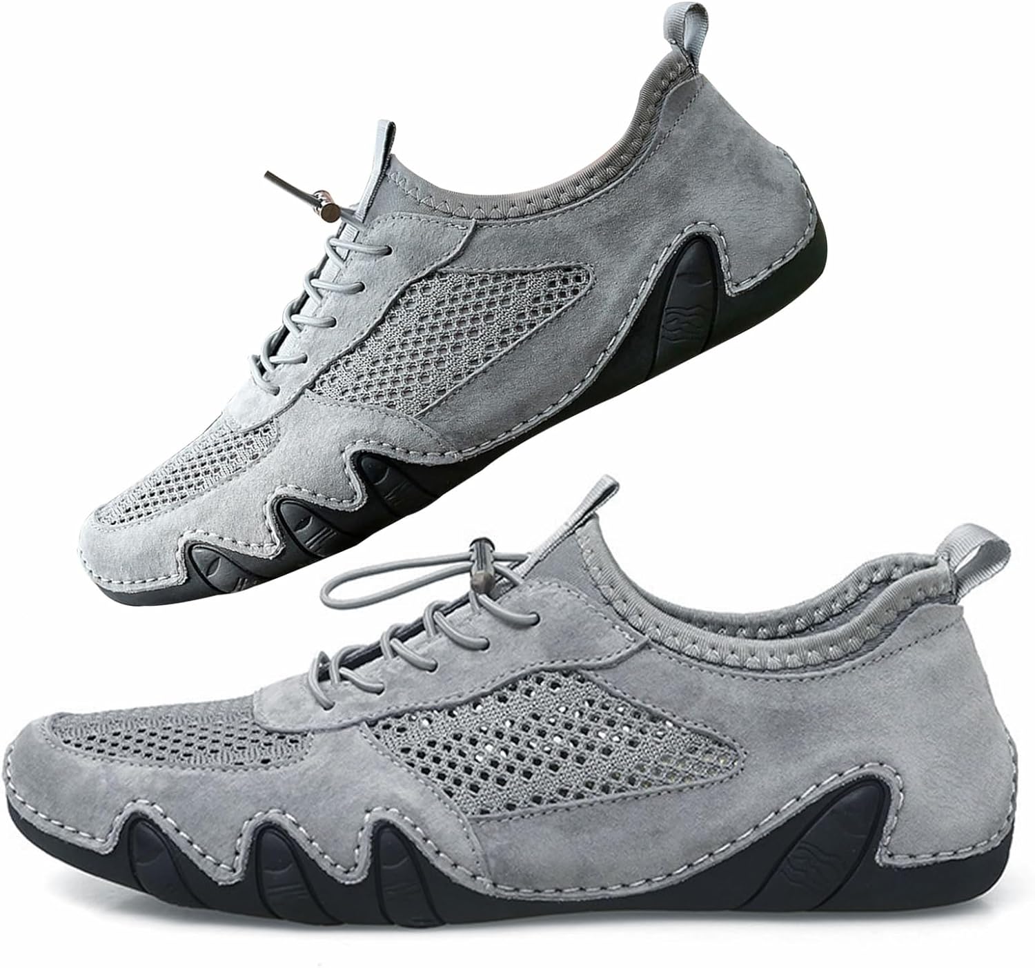 

Мужские летние дышащие кроссовки на открытом воздухе с сеткой, противоскользящие повседневные спортивные кроссовки для вождения, походов и прогулок, лоферы-мокасины Zrremre, серый