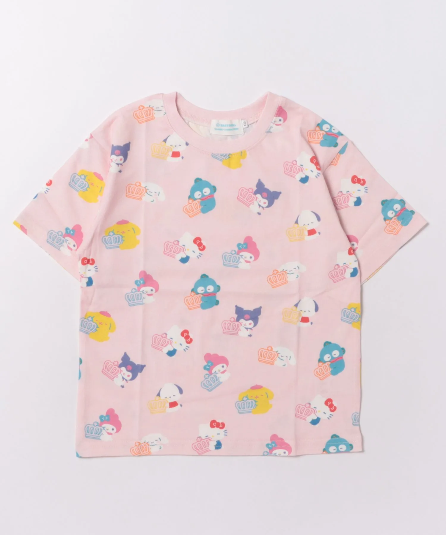 Детская футболка с пастельным принтом Sanrio BABYDOLL розовая — фото 3
