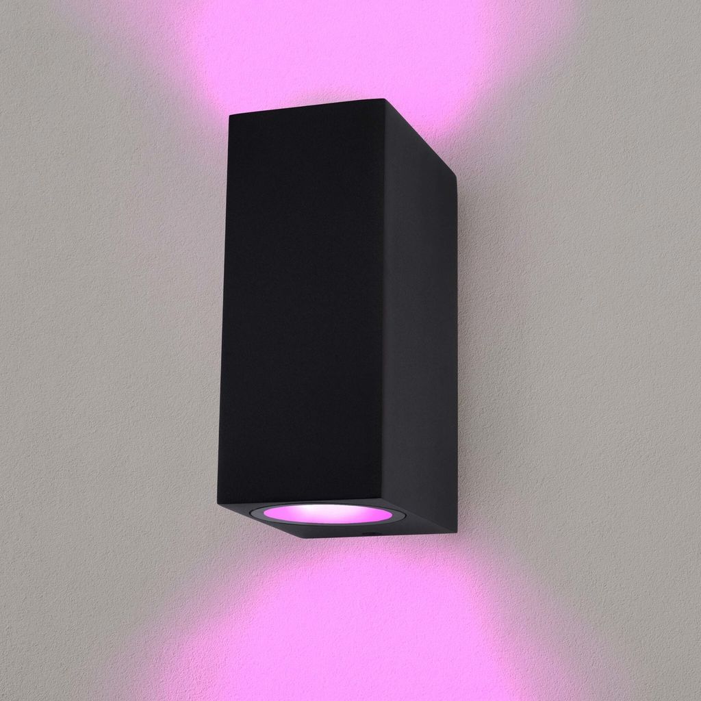 

Ledvion Cube Black, Умный светодиодный настенный светильник, черный, RGBWW, для внутреннего и наружного использования, Настенный светильник, Уличный светильник, IP54