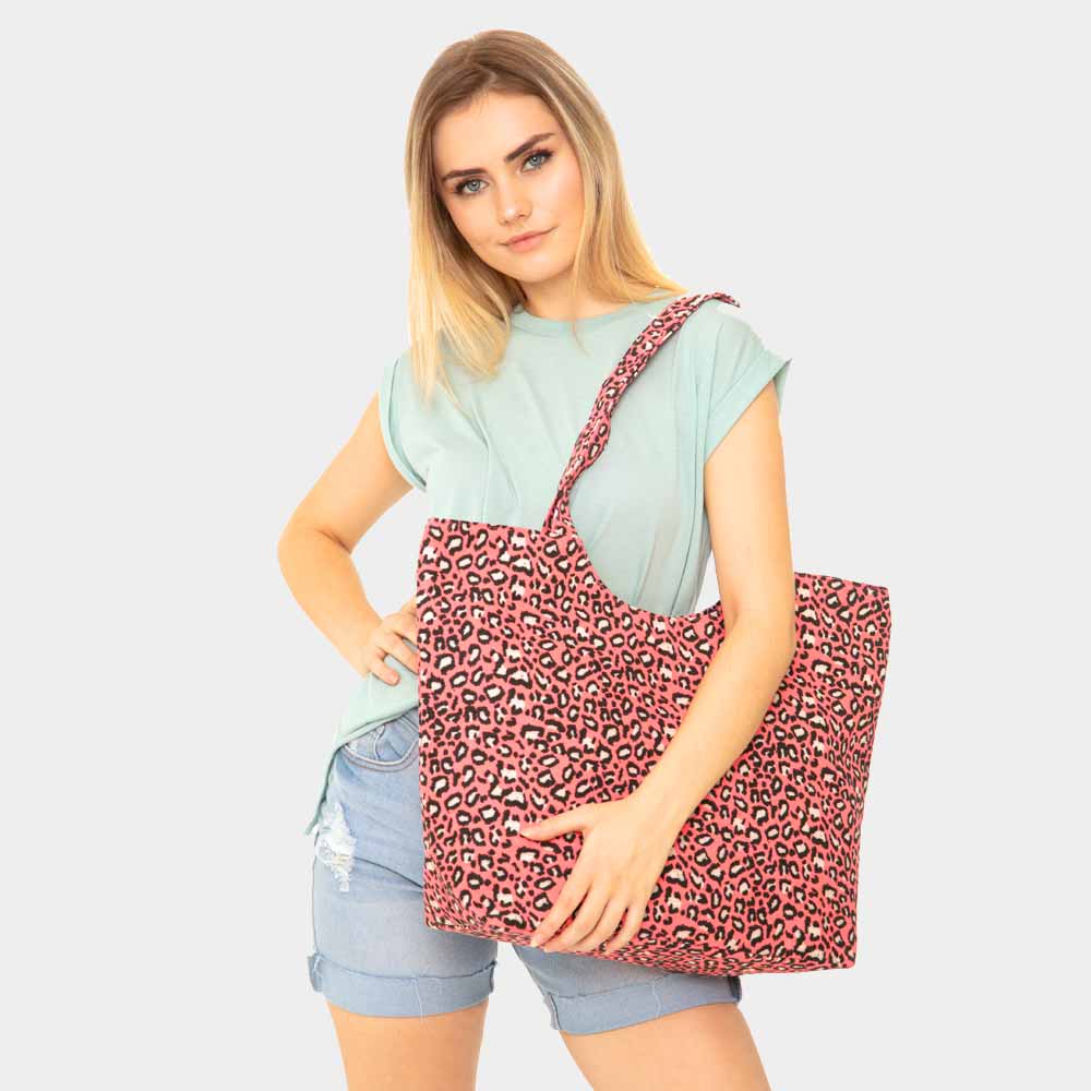 

Джутовая сумка-тоут с леопардовым принтом FASHNZFAB