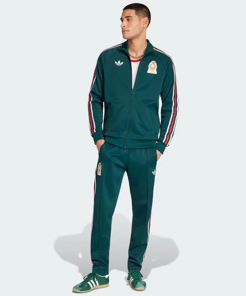 Унисекс спортивные брюки Adidas из полиэстера и хлопка, с логотипом, зелёные — фото 3