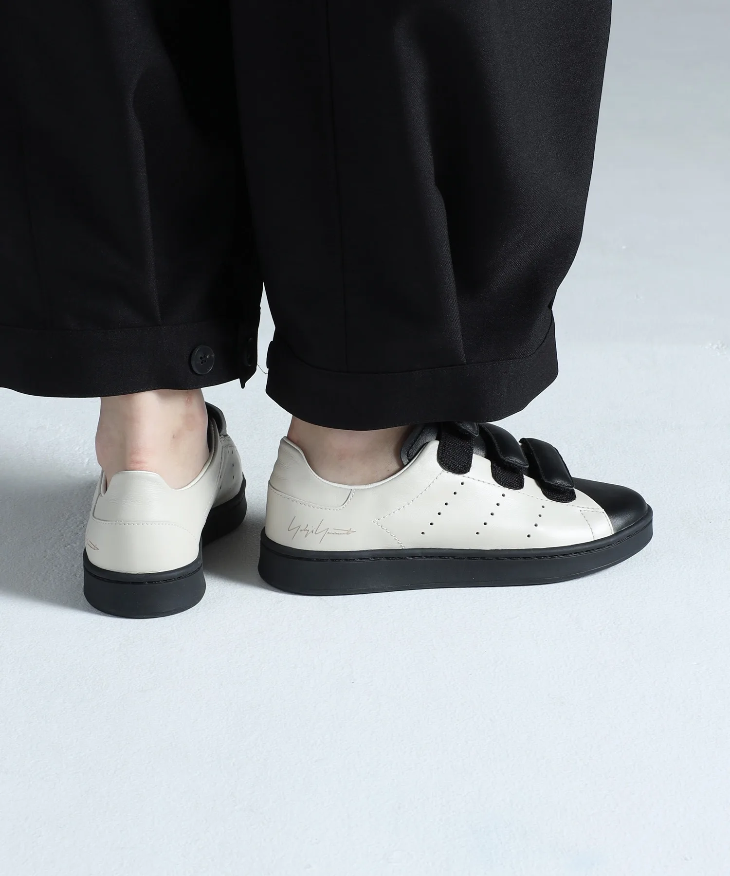 Унисекс кожаные кроссовки Y-3 Stan Smith Velc белые — фото 3