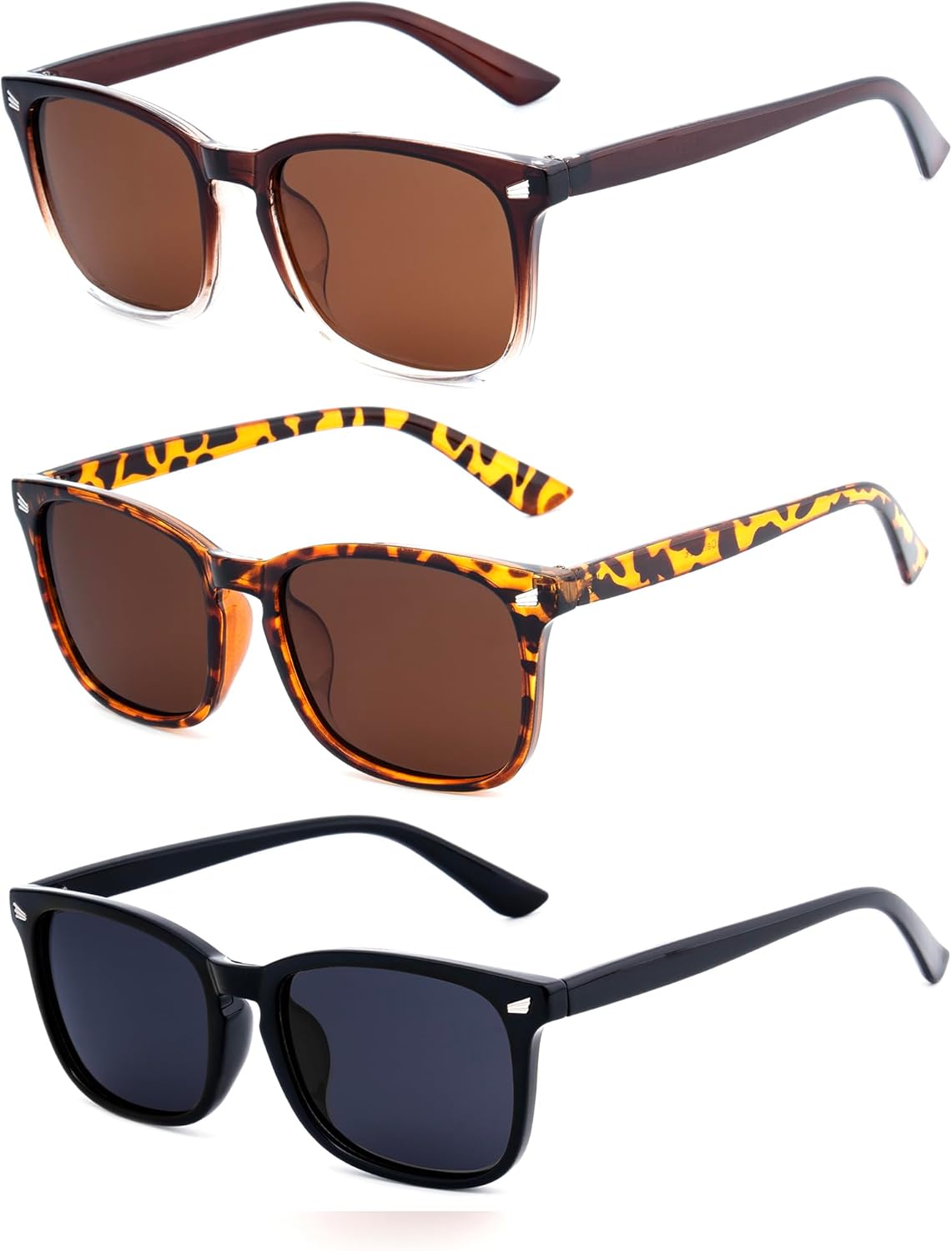 

Женские поляризованные солнцезащитные очки в стиле ретро, ​​прямоугольной формы, модные солнцезащитные очки с защитой UV400 для вождения, гольфа, рыбалки LEKAIGO, A4-3pcs-gradientbrown Lens + Brown Lens + Black Lens