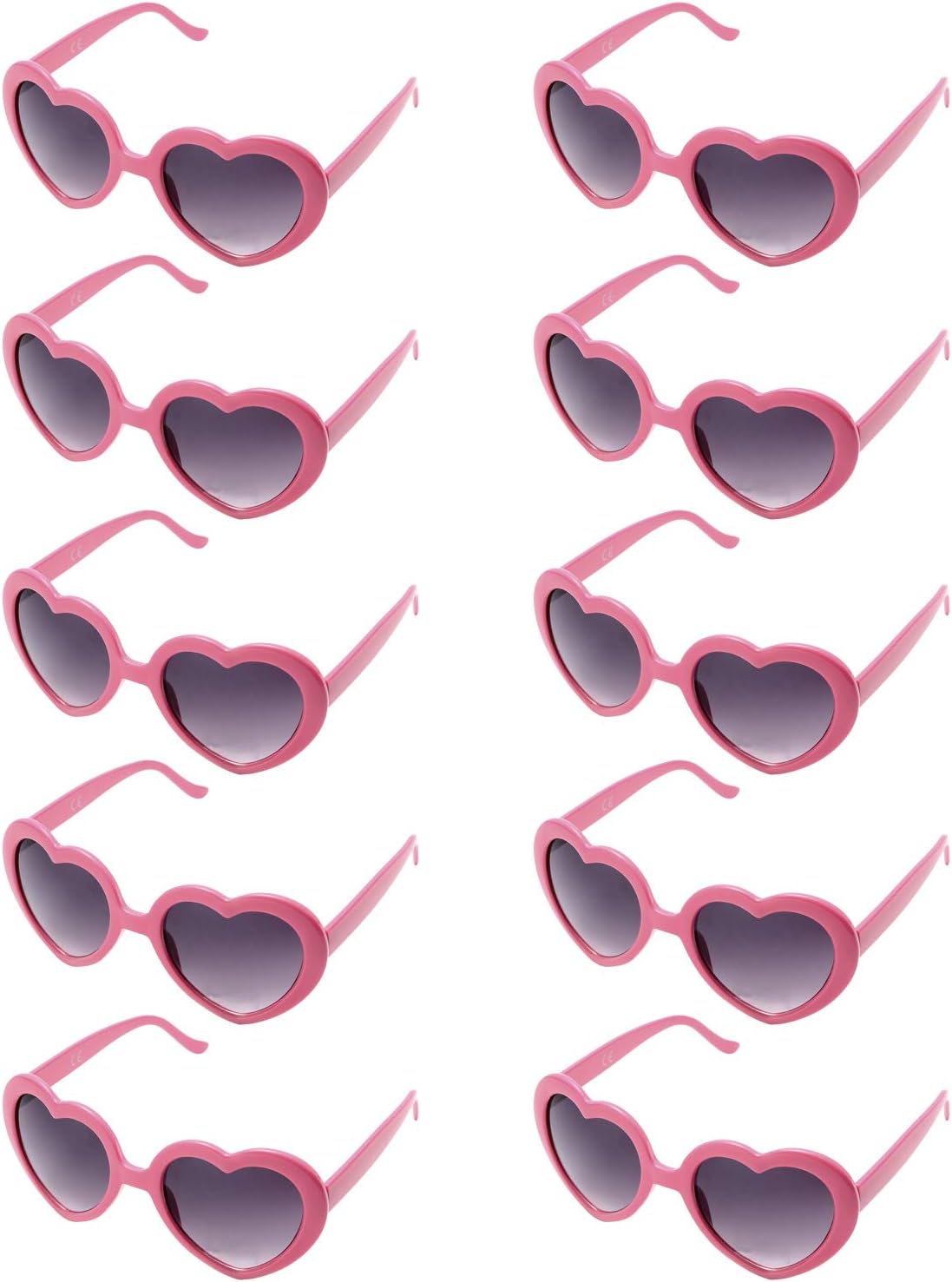 

Набор из 10 розовых солнцезащитных очков в форме сердца с пластиковыми линзами для женщин и детей, для вечеринок и фестивалей (розовый), размеры 5,7-0,5-5,1 дюйма Binshang, Pink