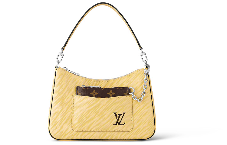 

LOUIS VUITTON Желтая женская сумка через плечо из коровьей кожи