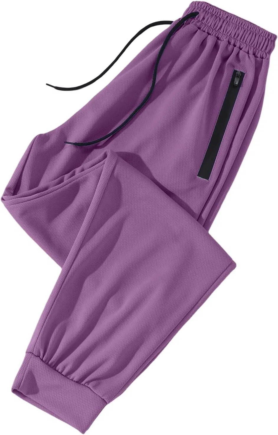 Спортивные брюки с эластичным поясом и карманами на молнии, Generic, Purple