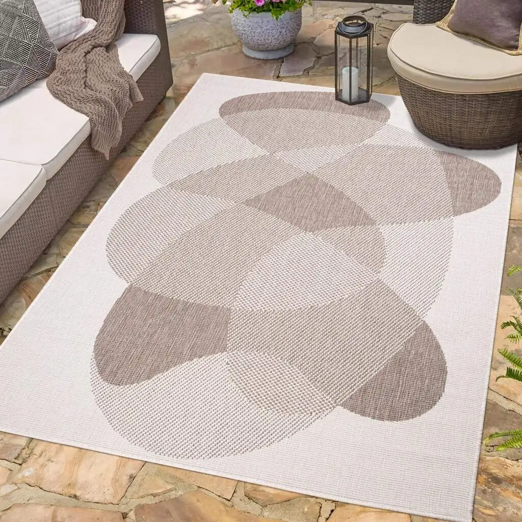 

Ковер Carpet City уличный "DUO RUG 5835", прямоугольный, двусторонний ковер, устойчивый к атмосферным воздействиям внутри и снаружи, балкон, терраса, гостиная 160х230 см, цвет Creme