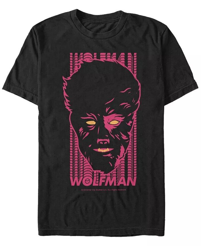 

Мужская футболка с коротким рукавом Universal Monsters Wolfman Neon Big Face Fifth Sun, черный