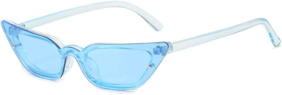 

Модные солнцезащитные очки «кошачий глаз» для женщин, цельные солнцезащитные очки в винтажном панк-стиле, защита от ультрафиолета UV400 LJTJTAV, Blue-blue