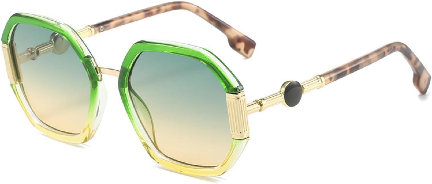 

Модные солнцезащитные очки большого размера с многоугольной оправой для женщин и мужчин, в стиле ретро, ​​с градиентным переходом цвета океана, для активного отдыха, вождения и защиты от УФ-излучения UV400 TVTBBVV, C1