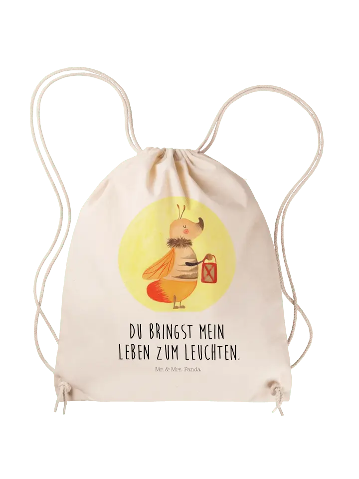 

Спортивная сумка Mr & Mrs Panda Sportbeutel Glühwürmchen, кремовый