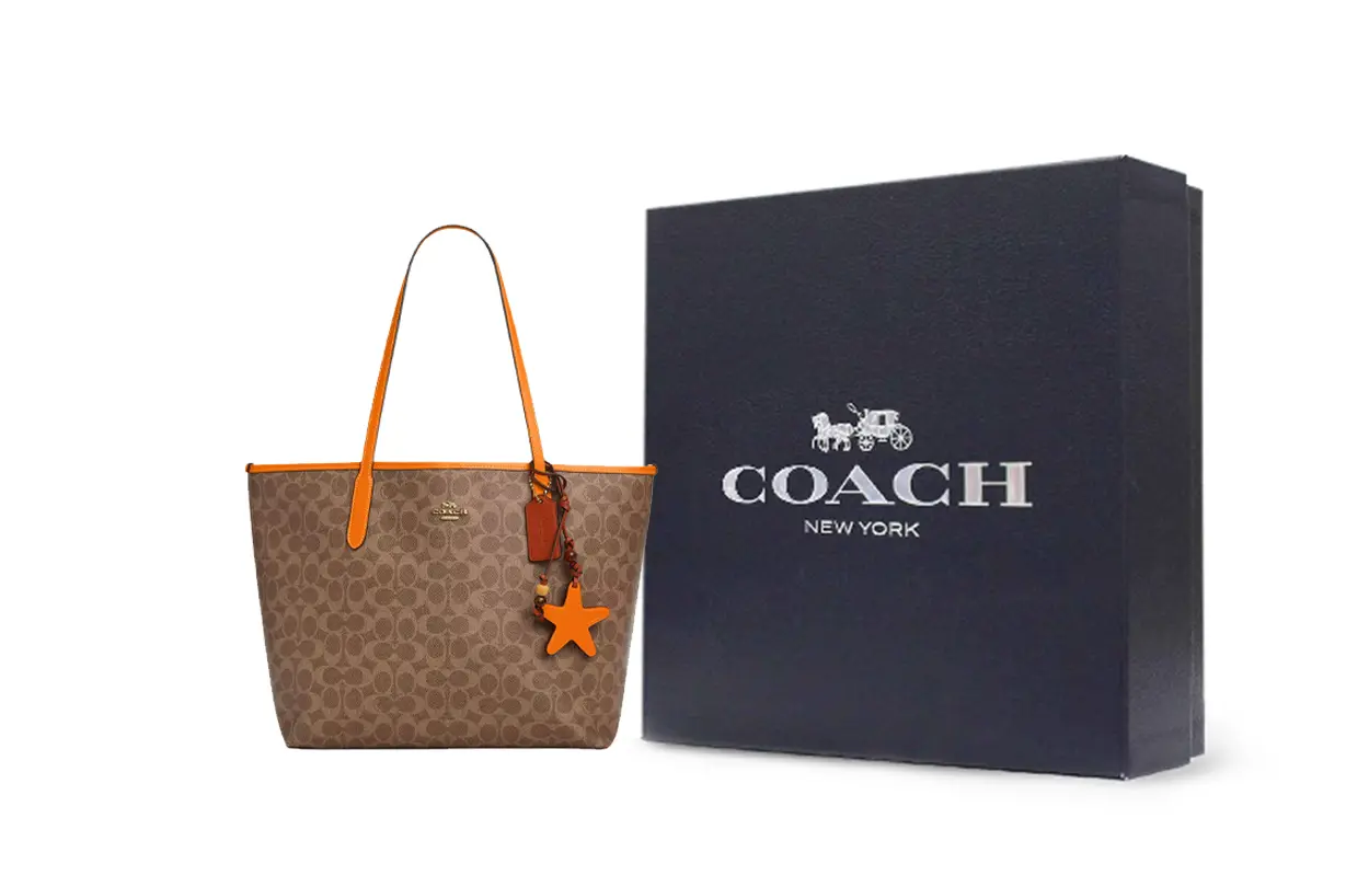 

COACH Кожаная сумка-шоппер с покрытием из ткани